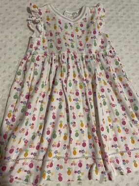 Kissy Kissy White Pineapple Print Dress in Pink, Green, Yellow